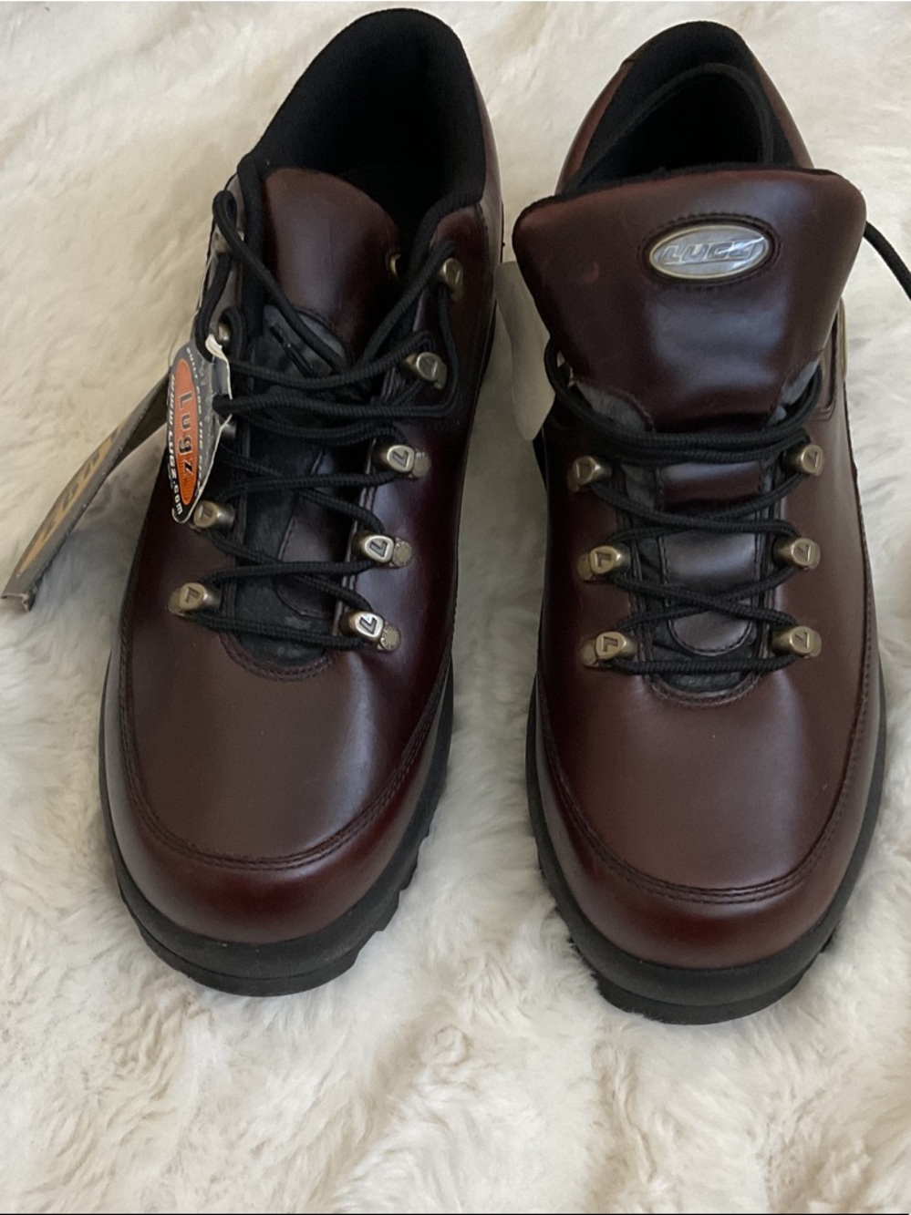 Lugs  Men’s Burgundy Leather Lace-Up Boots